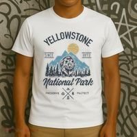 Vintage Retro Yellowstone National Park Hiking T-Shirt thumb 3