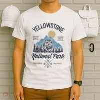 Vintage Retro Yellowstone National Park Hiking T-Shirt thumb 6
