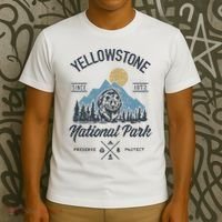 Vintage Retro Yellowstone National Park Hiking T-Shirt thumb 3