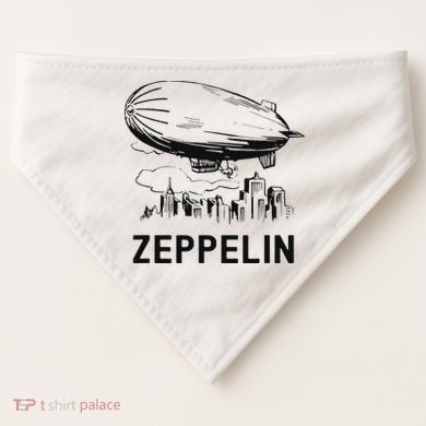 Vintage Retro Zeppelin Dirigible Airship Sketch USA-Made Doggie Bandana