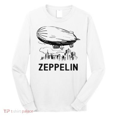 Vintage Retro Zeppelin Dirigible Airship Sketch Long Sleeve Shirt