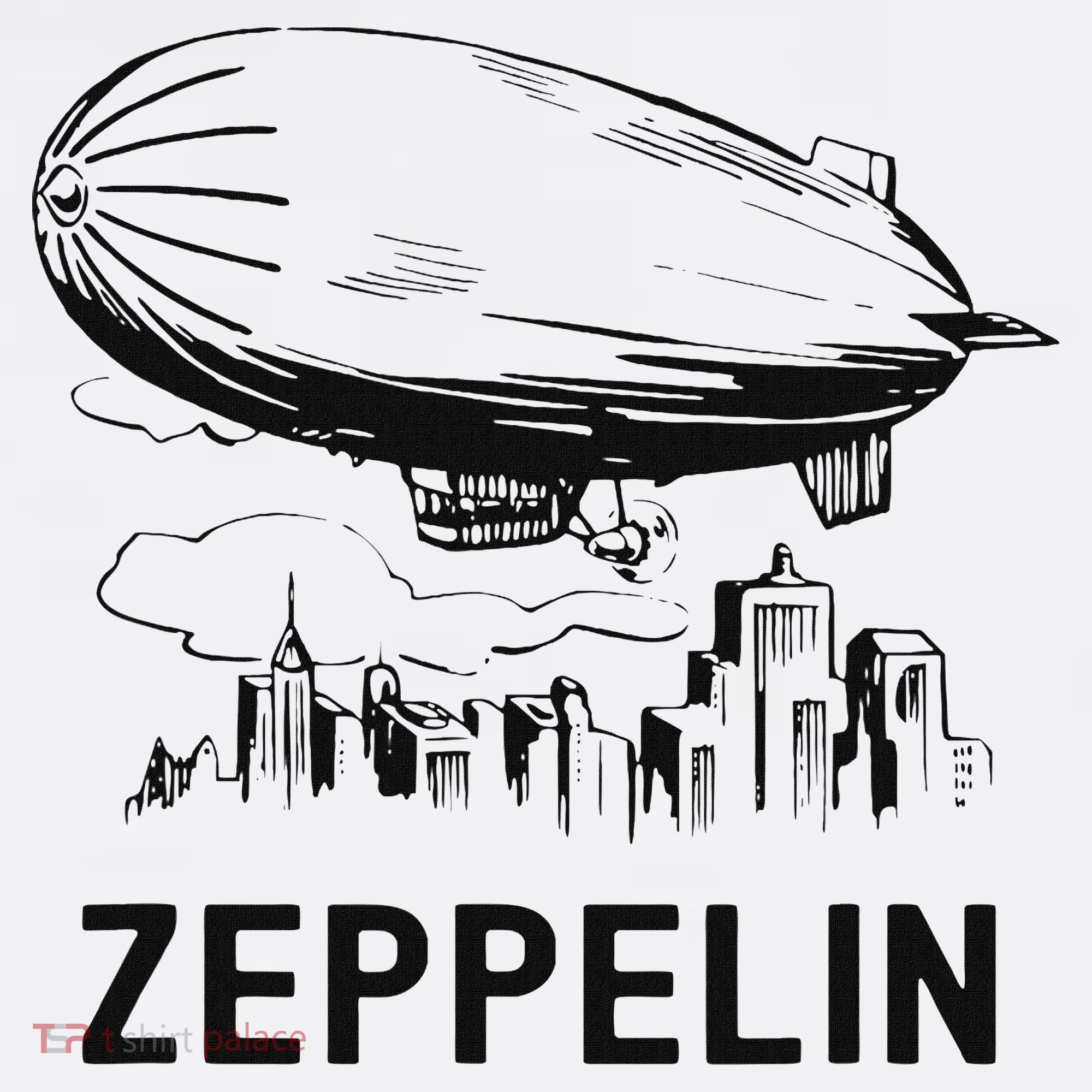 Vintage Retro Zeppelin Dirigible Airship Sketch T-Shirt