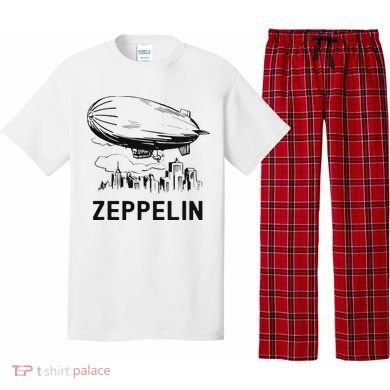 Vintage Retro Zeppelin Dirigible Airship Sketch Pajama Set