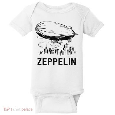 Vintage Retro Zeppelin Dirigible Airship Sketch Baby Bodysuit