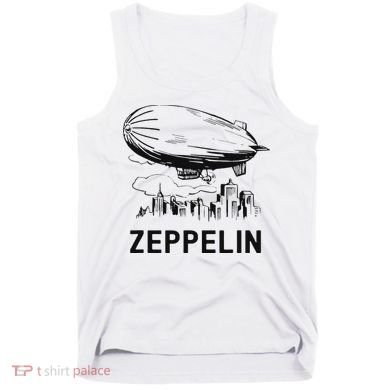 Vintage Retro Zeppelin Dirigible Airship Sketch Tank Top