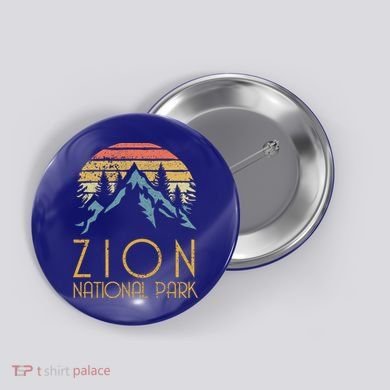 Vintage Retro Zion National Park Utah Gift Button