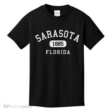 Vintage Sarasota 1885 Florida Varsity Arched Text Souvenir Kids T-Shirt
