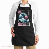 Vaporwave Synthwave 80's Japan Japanese Great Wave Tokyo 80s Apron thumb 2