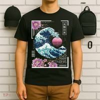 Vaporwave Synthwave 80's Japan Japanese Great Wave Tokyo 80s T-Shirt thumb 6