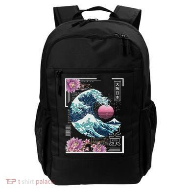 Vaporwave Synthwave 80's Japan Japanese Great Wave Tokyo 80s Backpack