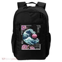 Vaporwave Synthwave 80's Japan Japanese Great Wave Tokyo 80s Backpack thumb 0
