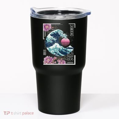 Vaporwave Synthwave 80's Japan Japanese Great Wave Tokyo 80s Tumbler