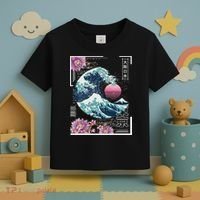 Vaporwave Synthwave 80's Japan Japanese Great Wave Tokyo 80s Toddler T-Shirt thumb 3