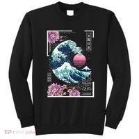 Vaporwave Synthwave 80's Japan Japanese Great Wave Tokyo 80s Sweatshirt thumb 0