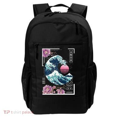 Vaporwave Synthwave 80's Japan Japanese Great Wave Tokyo 80s Backpack