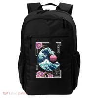 Vaporwave Synthwave 80's Japan Japanese Great Wave Tokyo 80s Backpack thumb 0