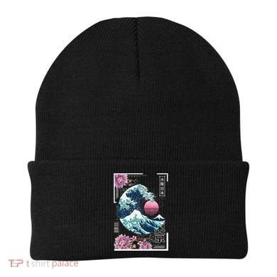 Vaporwave Synthwave 80's Japan Japanese Great Wave Tokyo 80s Beanie
