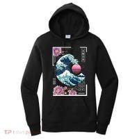 Vaporwave Synthwave 80's Japan Japanese Great Wave Tokyo 80s Women's Hoodie thumb 0