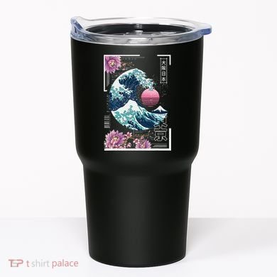 Vaporwave Synthwave 80's Japan Japanese Great Wave Tokyo 80s Tumbler