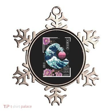 Vaporwave Synthwave 80's Japan Japanese Great Wave Tokyo 80s Ornament