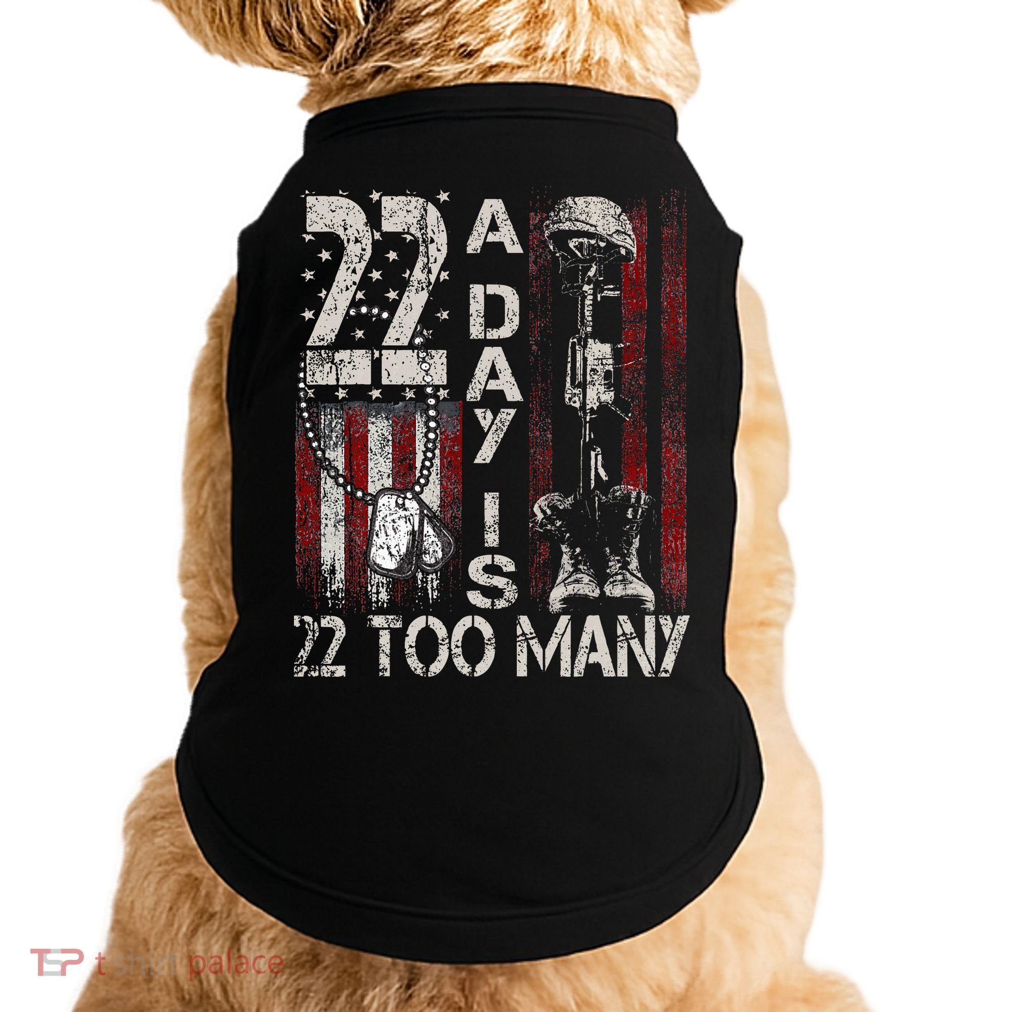 Veteran Suicide Awareness Ribbon 22 A Day Is 22 Too Many Doggie Tank