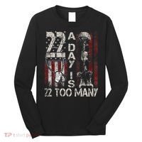 Veteran Suicide Awareness Ribbon 22 A Day Is 22 Too Many Long Sleeve Shirt thumb 0