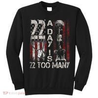 Veteran Suicide Awareness Ribbon 22 A Day Is 22 Too Many Sweatshirt thumb 0