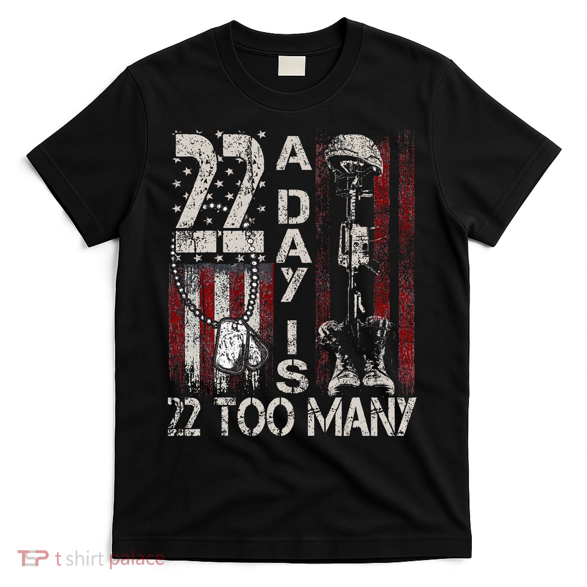 Veteran Suicide Awareness Ribbon 22 A Day Is 22 Too Many T-Shirt