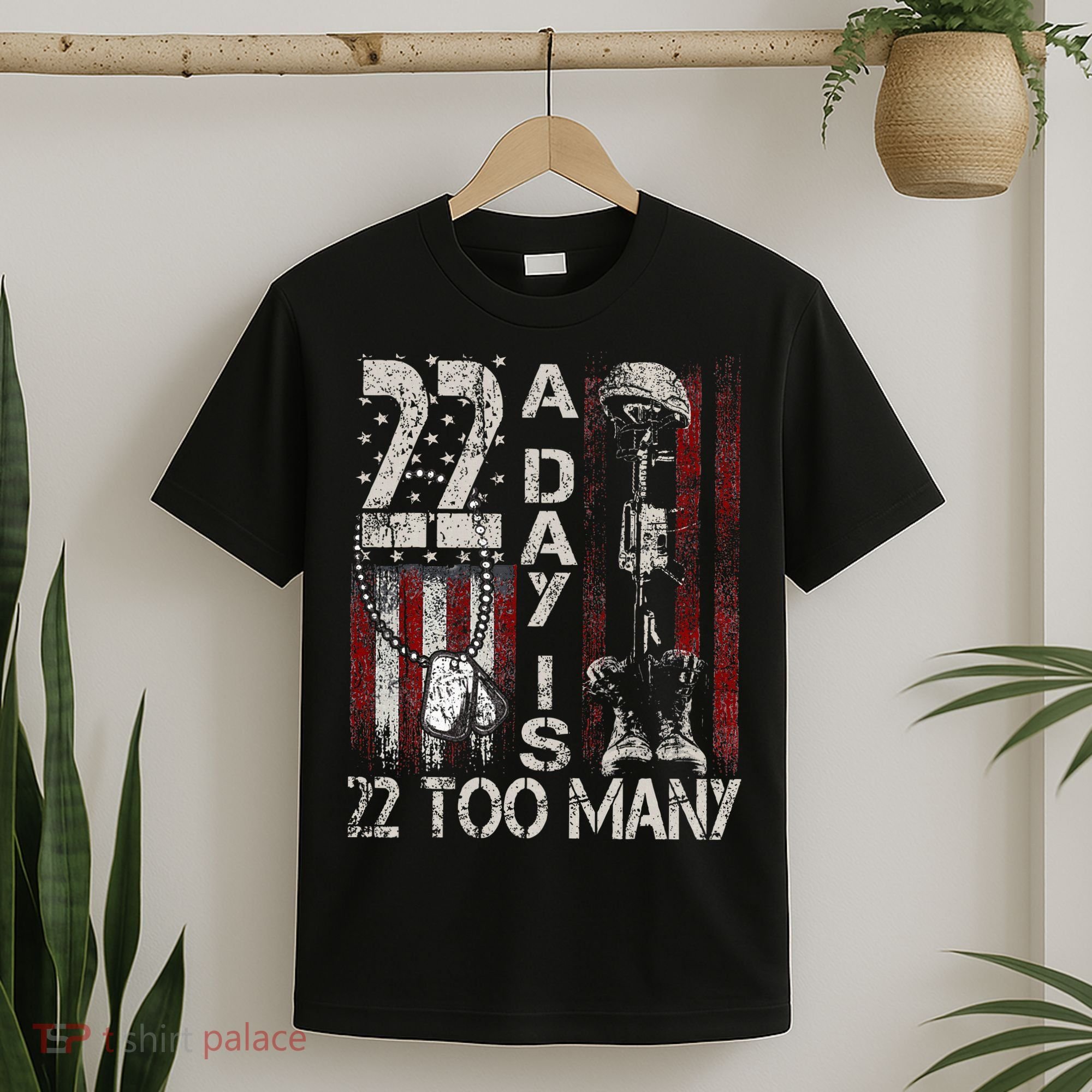 Veteran Suicide Awareness Ribbon 22 A Day Is 22 Too Many T-Shirt