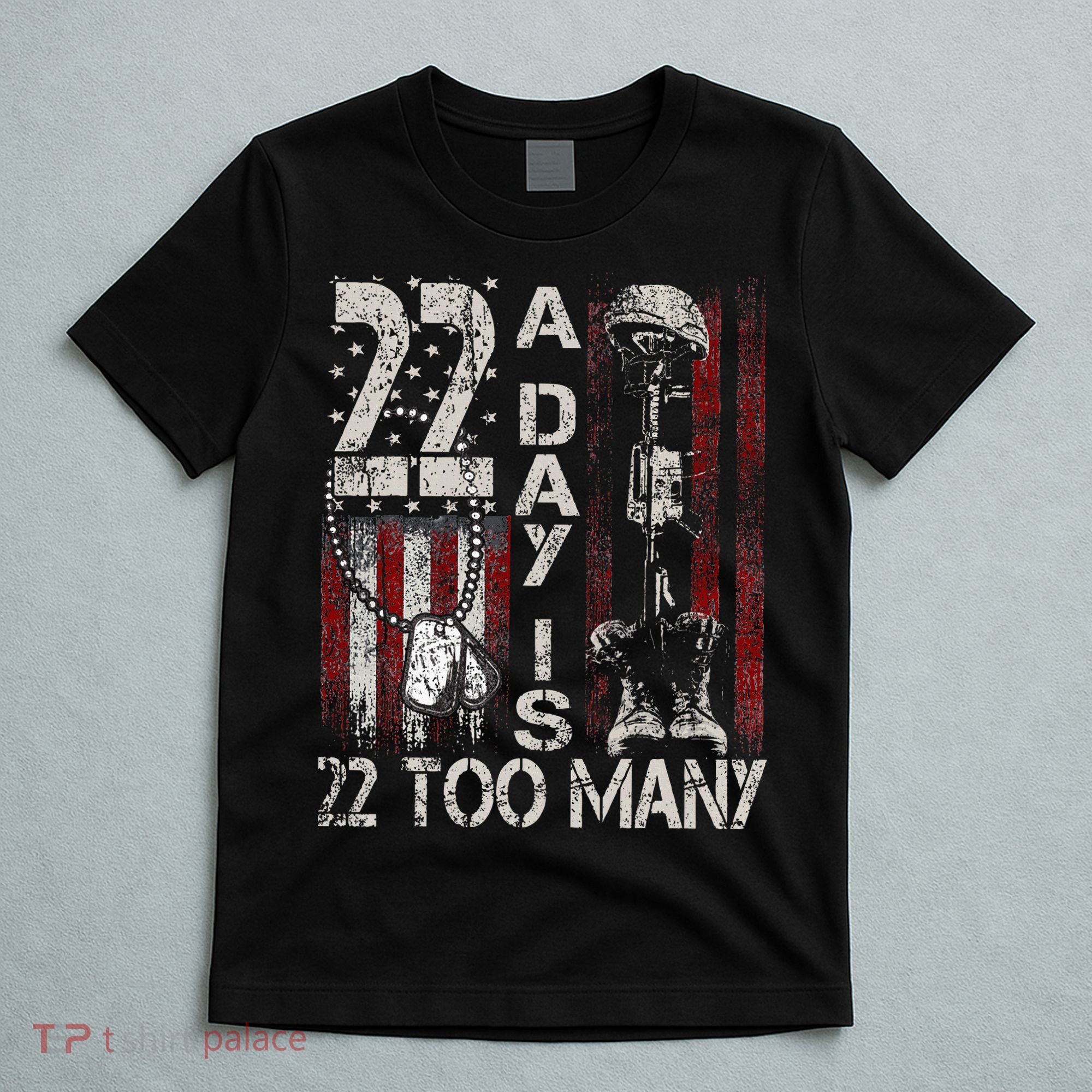 Veteran Suicide Awareness Ribbon 22 A Day Is 22 Too Many T-Shirt