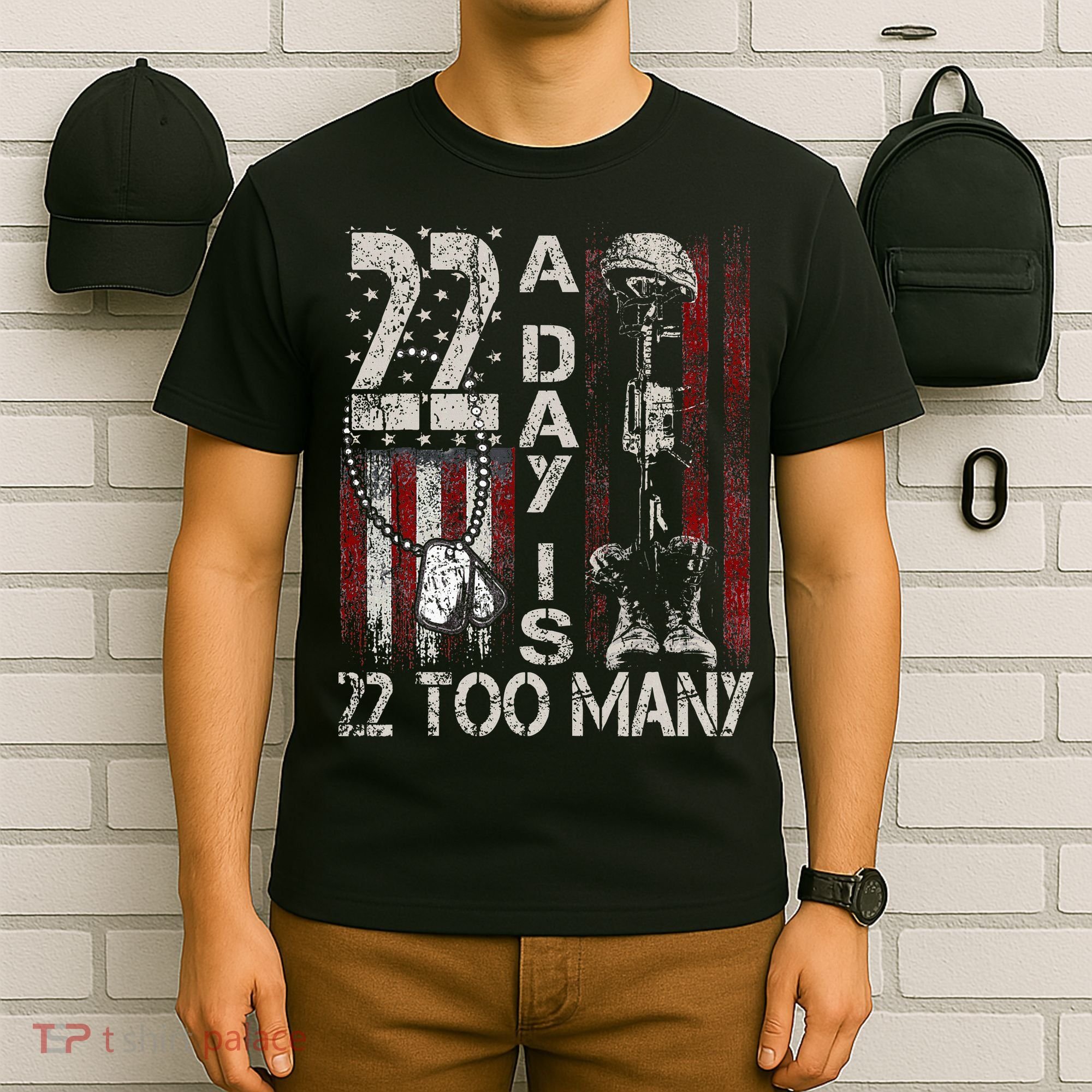 Veteran Suicide Awareness Ribbon 22 A Day Is 22 Too Many T-Shirt
