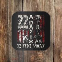 Veteran Suicide Awareness Ribbon 22 A Day Is 22 Too Many Coaster thumb 0