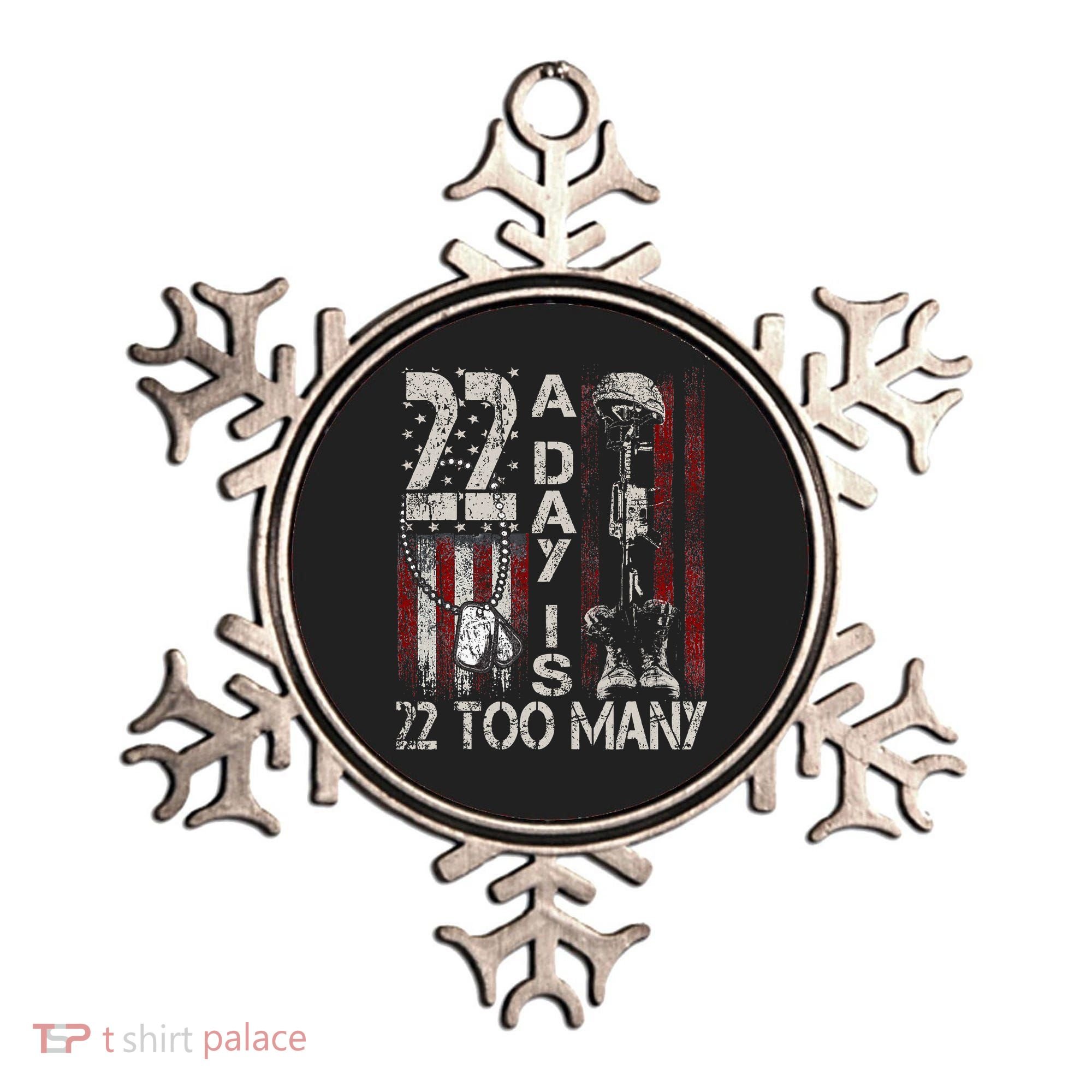 Veteran Suicide Awareness Ribbon 22 A Day Is 22 Too Many Ornament