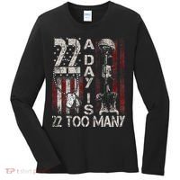Veteran Suicide Awareness Ribbon 22 A Day Is 22 Too Many Women's Long Sleeve Shirt thumb 0