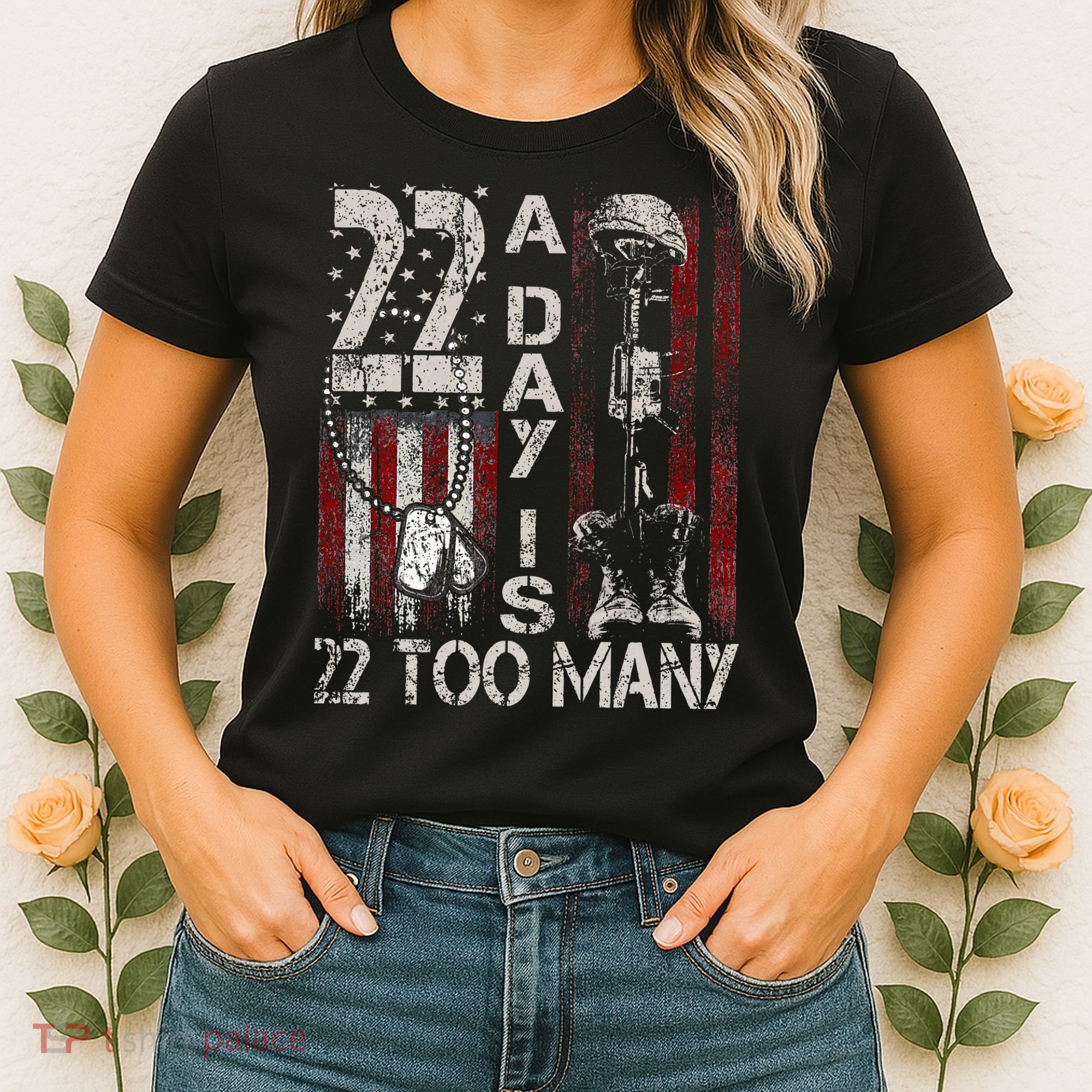 Veteran Suicide Awareness Ribbon 22 A Day Is 22 Too Many Women's T-Shirt