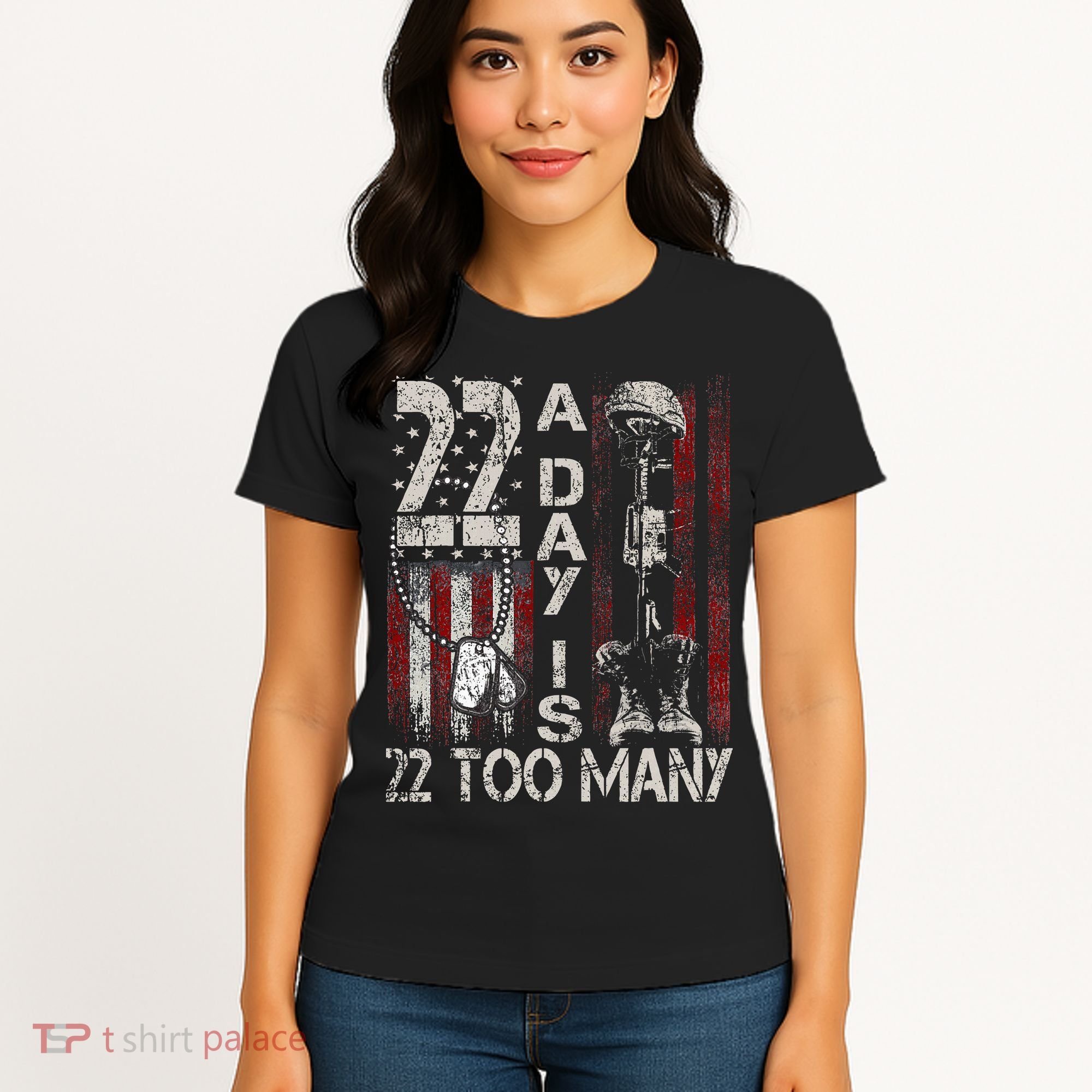 Veteran Suicide Awareness Ribbon 22 A Day Is 22 Too Many Women's T-Shirt