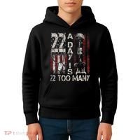 Veteran Suicide Awareness Ribbon 22 A Day Is 22 Too Many Kids Hoodie thumb 4