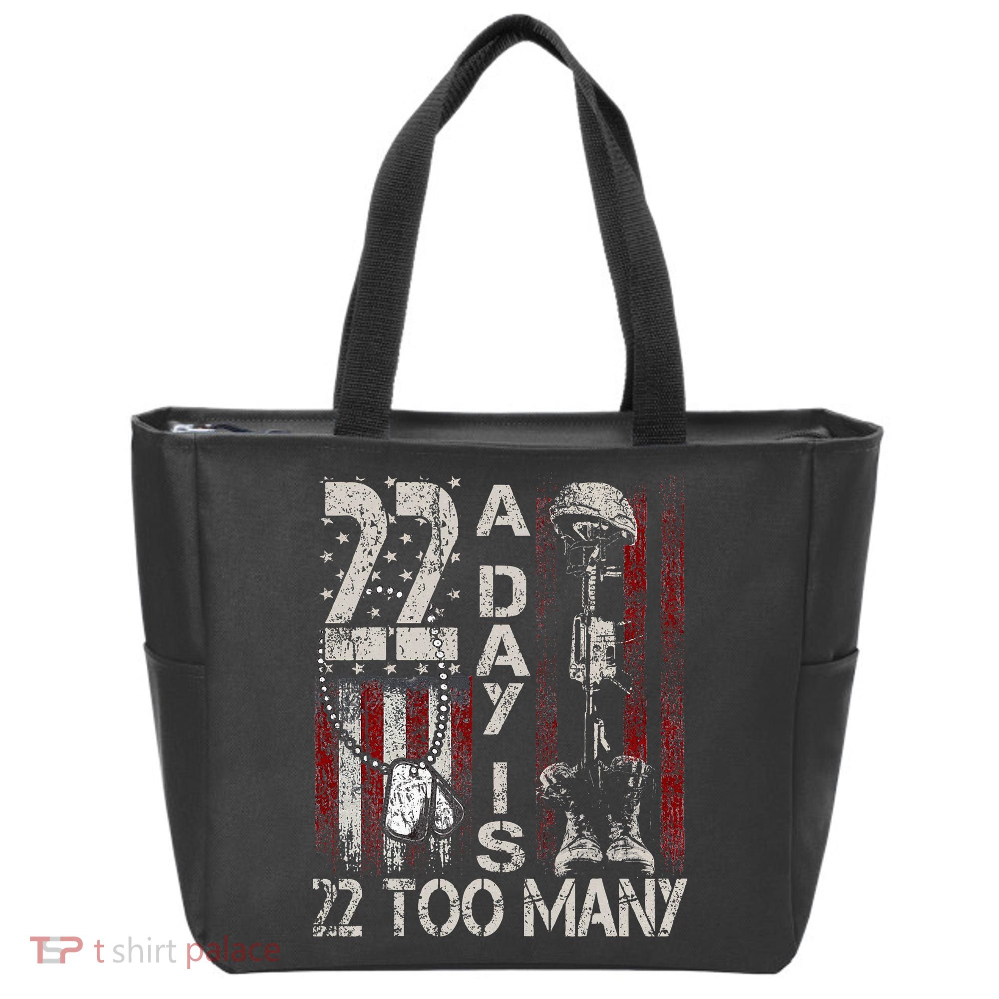 Veteran Suicide Awareness Ribbon 22 A Day Is 22 Too Many Tote Bag