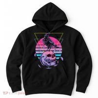 Vaporwave Skull And Crow Retro Aesthetic Pastel Goth Art Hoodie thumb 0