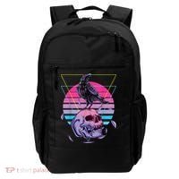 Vaporwave Skull And Crow Retro Aesthetic Pastel Goth Art Backpack thumb 0