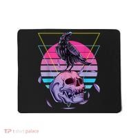 Vaporwave Skull And Crow Retro Aesthetic Pastel Goth Art Mousepad thumb 0