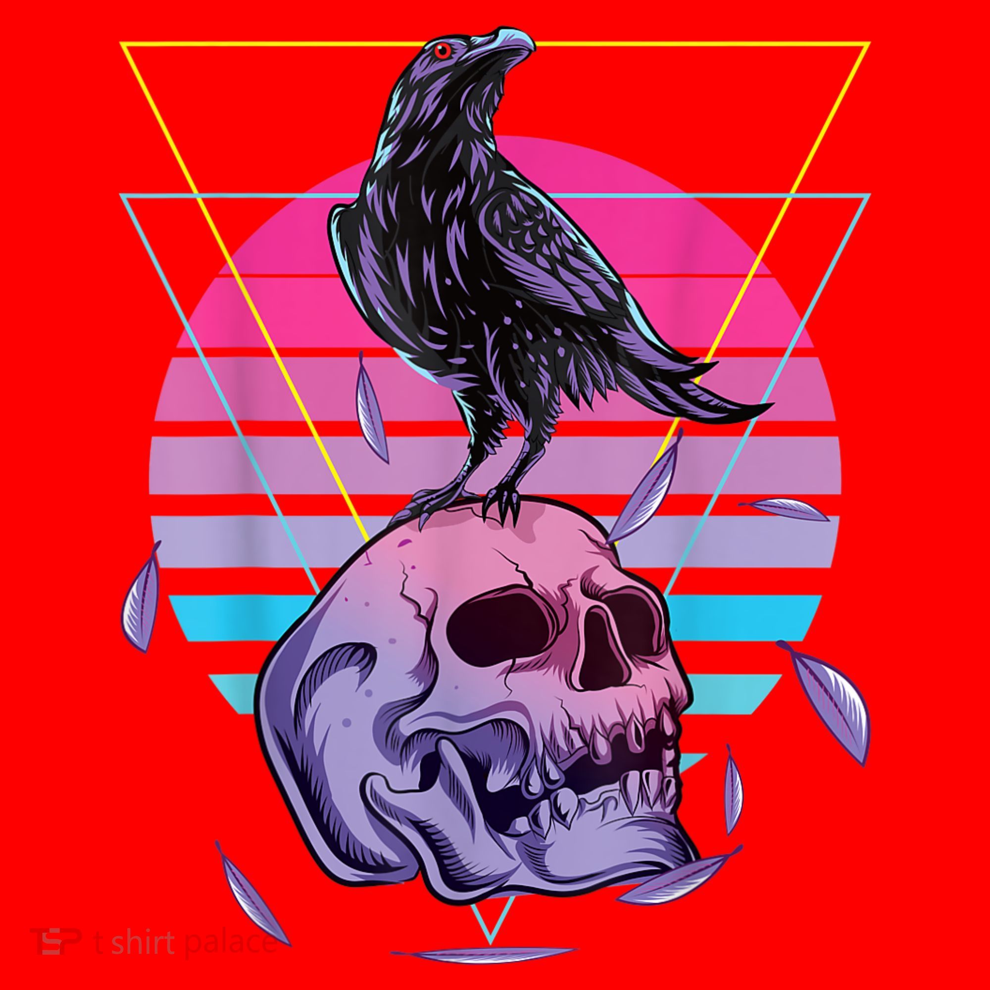 Vaporwave Skull And Crow Retro Aesthetic Pastel Goth Art Santa Hat
