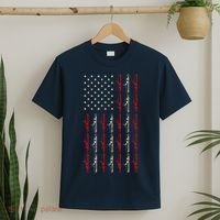 Vintage Submarine American Flag Funny 4th Of July T-Shirt thumb 2