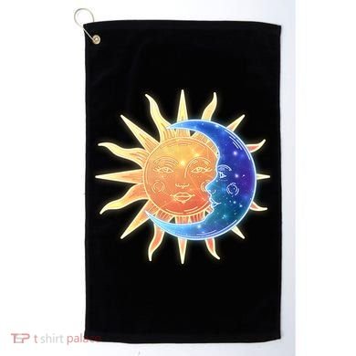 Vintage Sun And Moon Galaxy Golf Towel