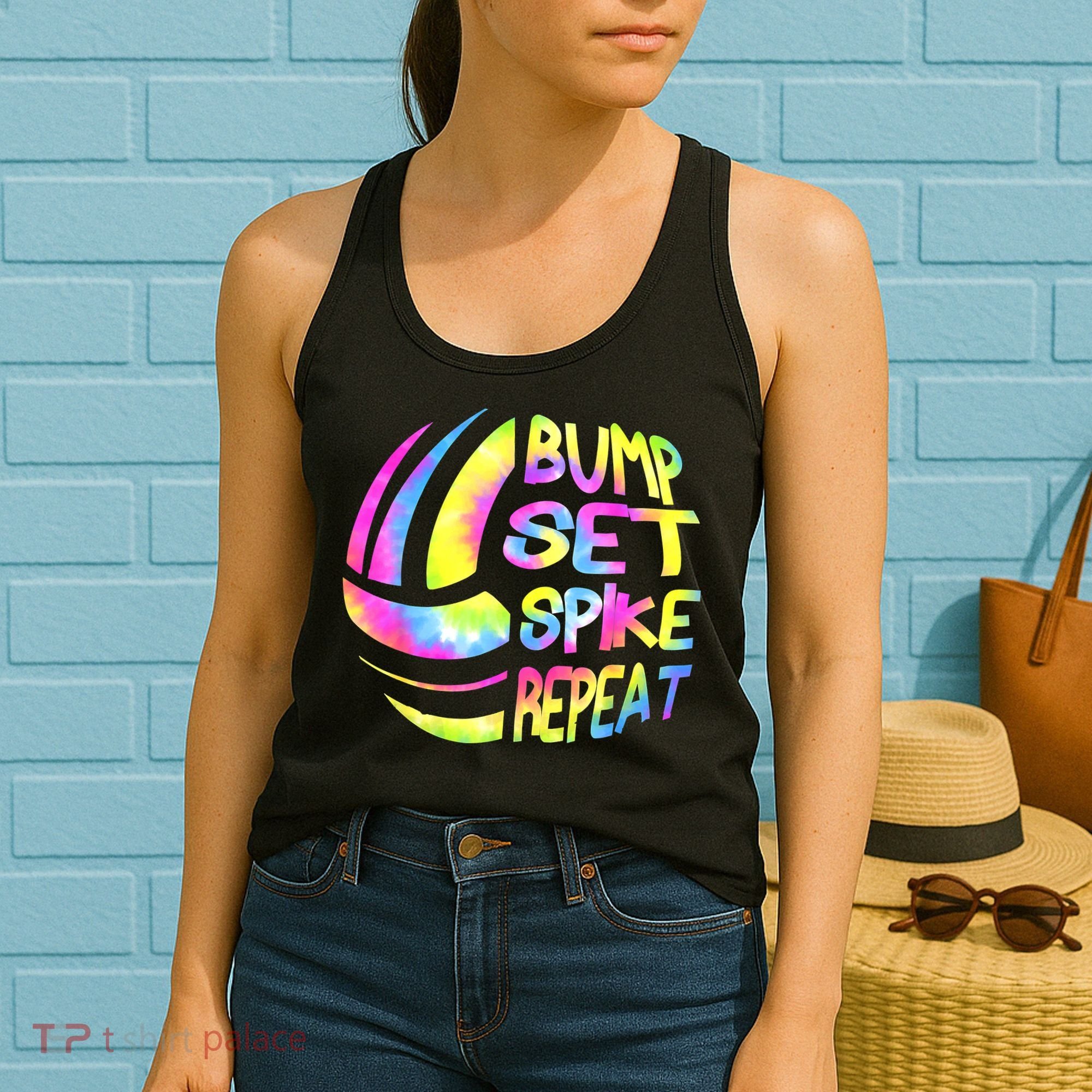 Volleyball Stuff Attire Tie Dye A Teen Girl Player Women's Tank Top