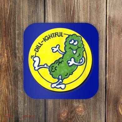 Vintage Scratch And Sniff Sticker Dill Pickle, DillLightful Coaster