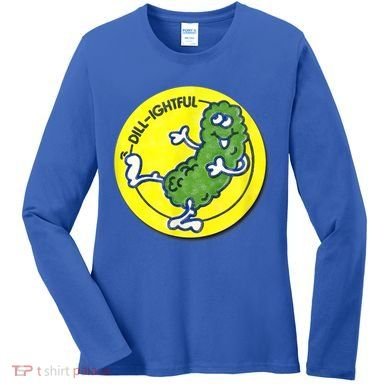 Vintage Scratch And Sniff Sticker Dill Pickle, DillLightful Women's Long Sleeve Shirt