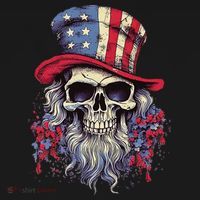 Vintage Skull American Flag Hat 4th Of July Patriotic T-Shirt thumb 7