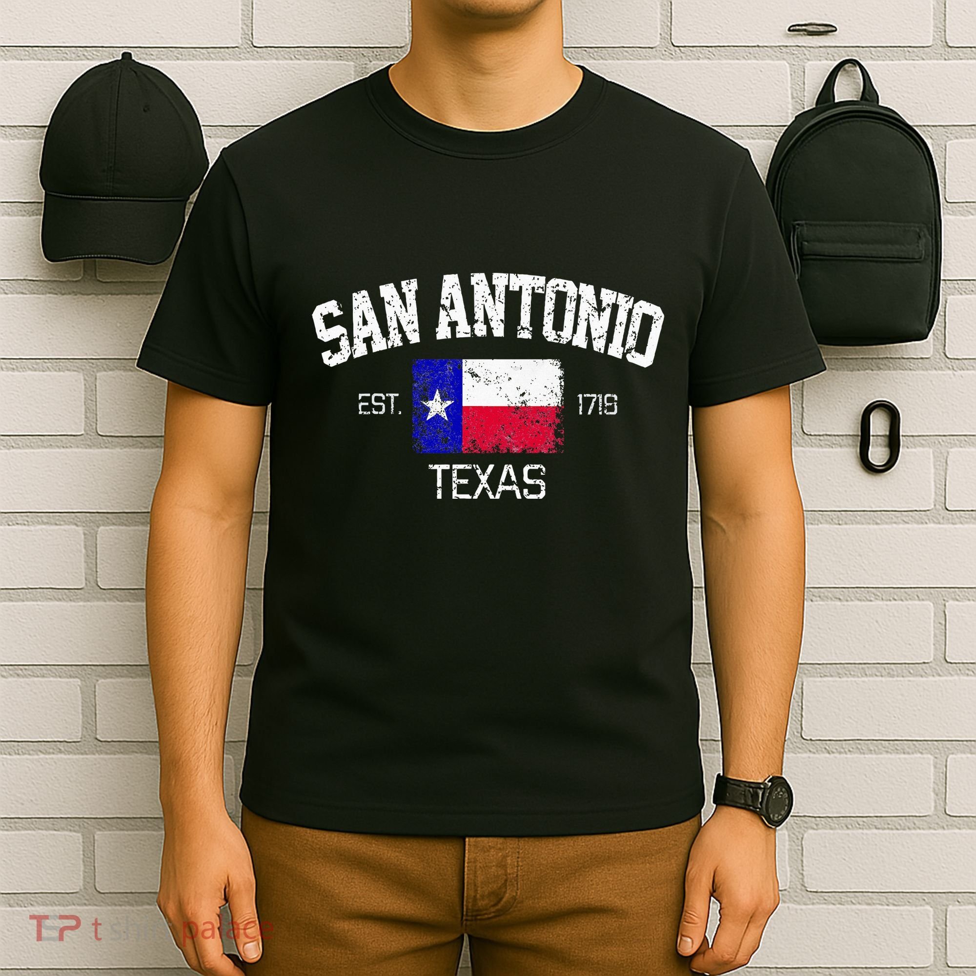Vintage San Antonio Texas Est 1718 Souvenir T-Shirt