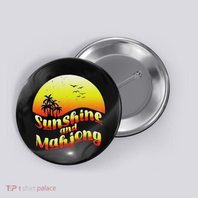 Vintage Sunshine And Mahjong Button